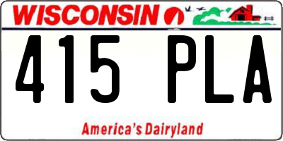 WI license plate 415PLA