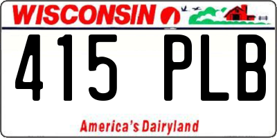 WI license plate 415PLB