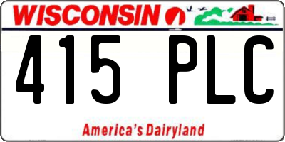 WI license plate 415PLC