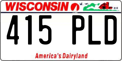 WI license plate 415PLD
