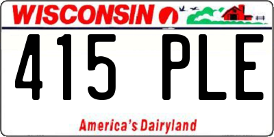 WI license plate 415PLE