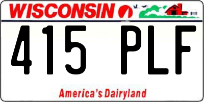 WI license plate 415PLF