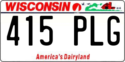 WI license plate 415PLG