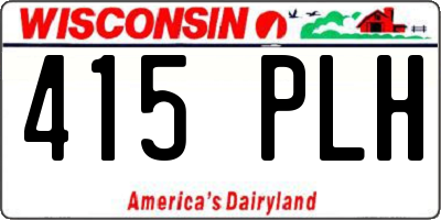 WI license plate 415PLH