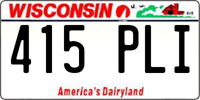 WI license plate 415PLI