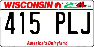 WI license plate 415PLJ