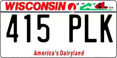 WI license plate 415PLK