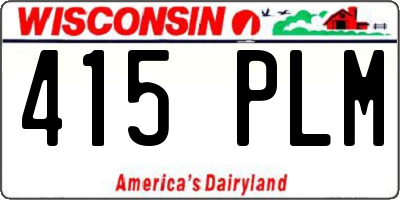 WI license plate 415PLM