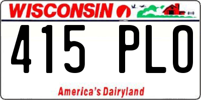 WI license plate 415PLO