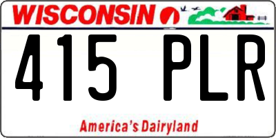 WI license plate 415PLR