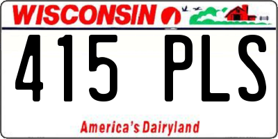WI license plate 415PLS