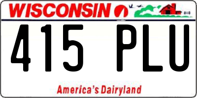 WI license plate 415PLU