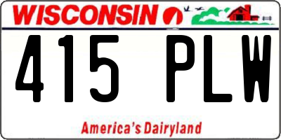 WI license plate 415PLW