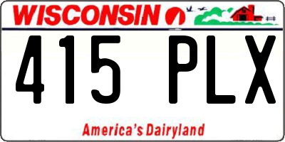 WI license plate 415PLX