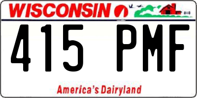 WI license plate 415PMF