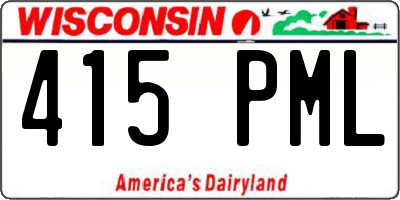 WI license plate 415PML
