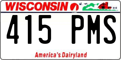 WI license plate 415PMS