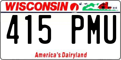 WI license plate 415PMU