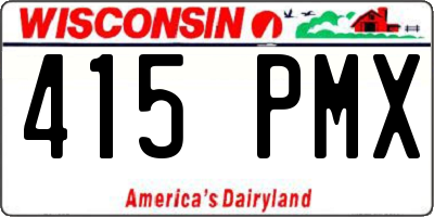 WI license plate 415PMX