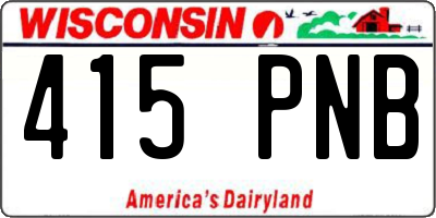 WI license plate 415PNB