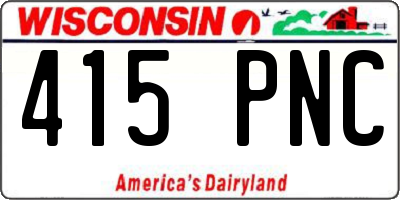 WI license plate 415PNC