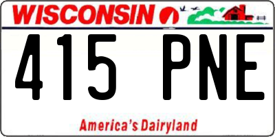 WI license plate 415PNE