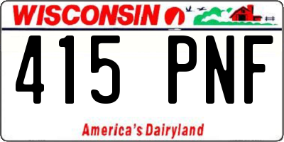 WI license plate 415PNF
