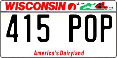 WI license plate 415POP