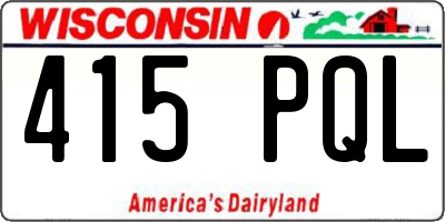 WI license plate 415PQL