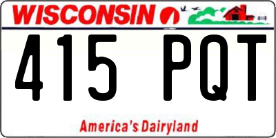 WI license plate 415PQT