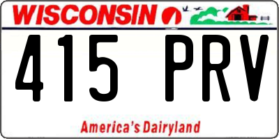 WI license plate 415PRV