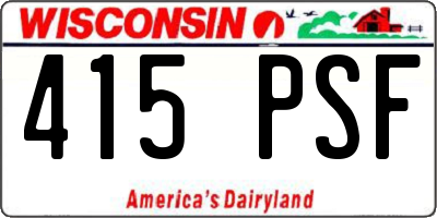 WI license plate 415PSF