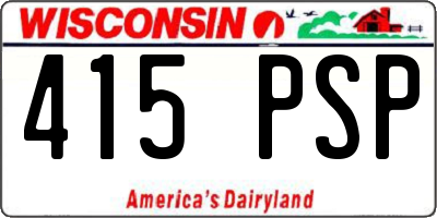 WI license plate 415PSP