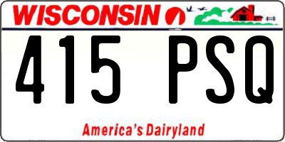 WI license plate 415PSQ