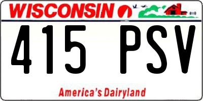WI license plate 415PSV