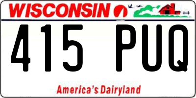 WI license plate 415PUQ