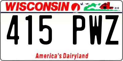 WI license plate 415PWZ
