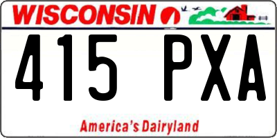 WI license plate 415PXA