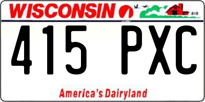 WI license plate 415PXC