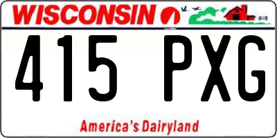 WI license plate 415PXG