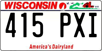 WI license plate 415PXI