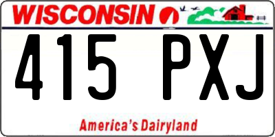 WI license plate 415PXJ