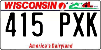 WI license plate 415PXK