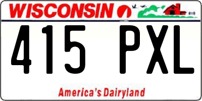 WI license plate 415PXL