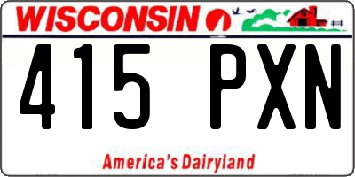 WI license plate 415PXN