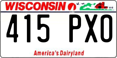 WI license plate 415PXO