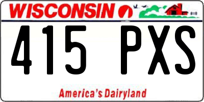 WI license plate 415PXS