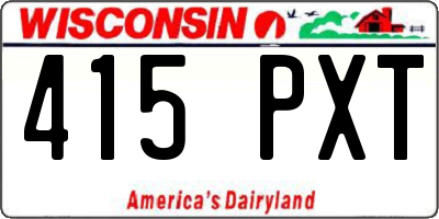 WI license plate 415PXT