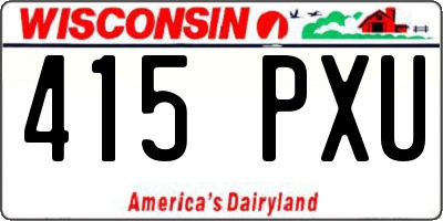 WI license plate 415PXU