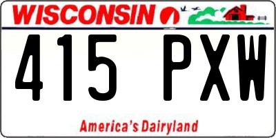WI license plate 415PXW